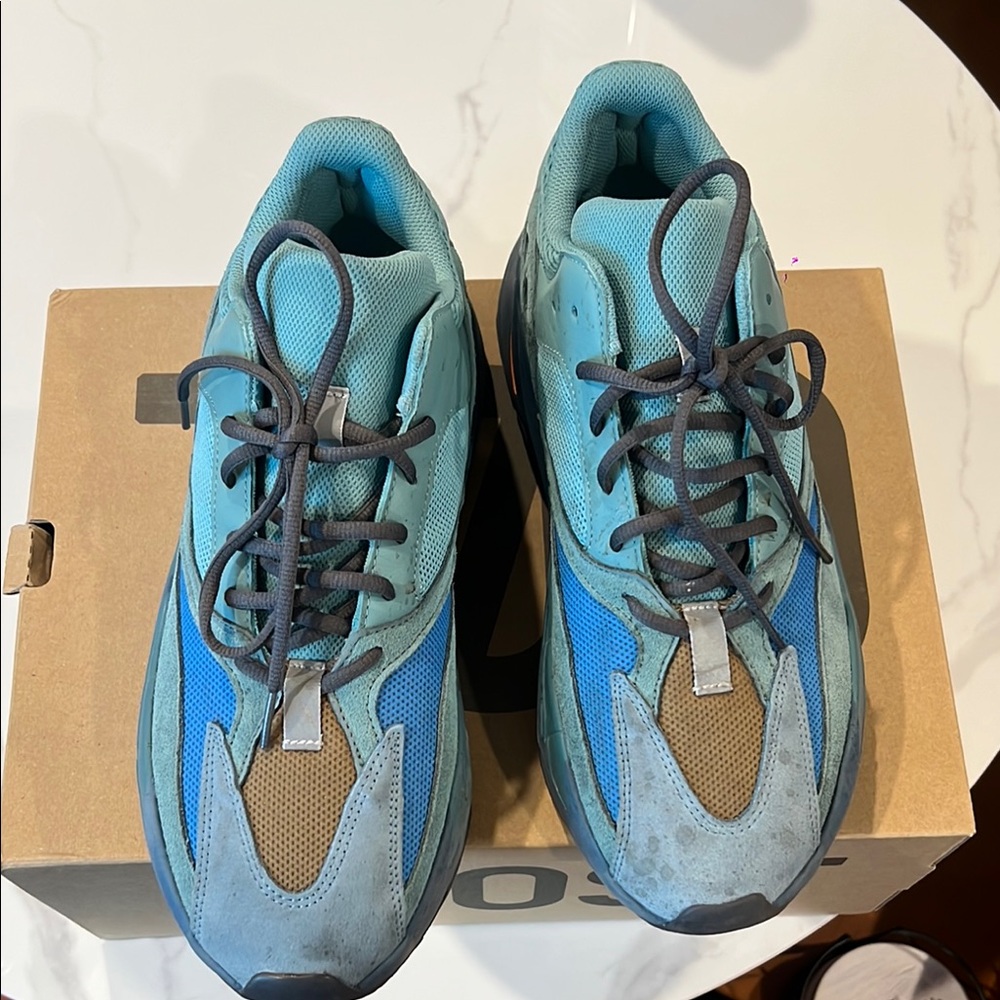 Vibrant Blue and Orange Sneakers